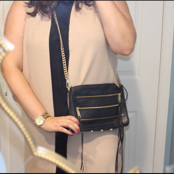 Rebecca Minkoff Handbags - Rebecca Minkoff crossbody in black and gold
